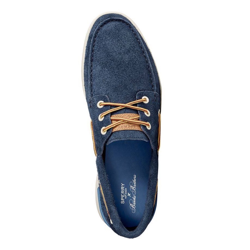 SPERRY • Brooks Brothers Authentic Original Navy Topsider Boat Shoes - Picture 2 of 7